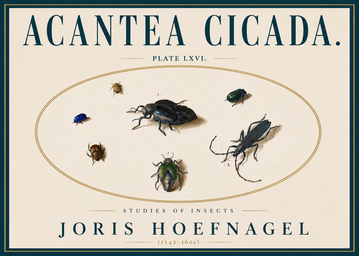 Joris Hoefnagel Acanthia Cicada No6 - Juliste