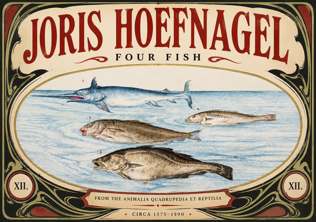 Joris Hoefnagel Four Fish No4 - Juliste