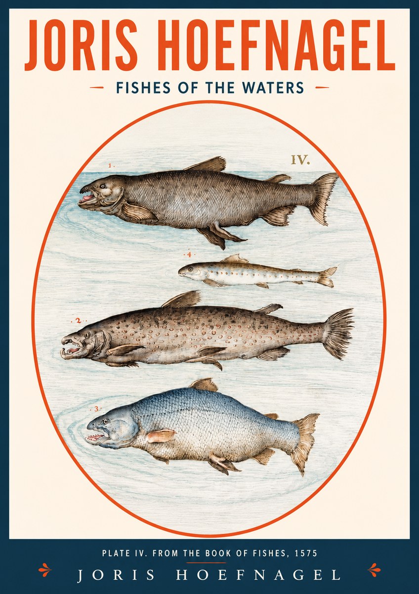 Joris Hoefnagel Fishes of the Waters I No2 - Juliste