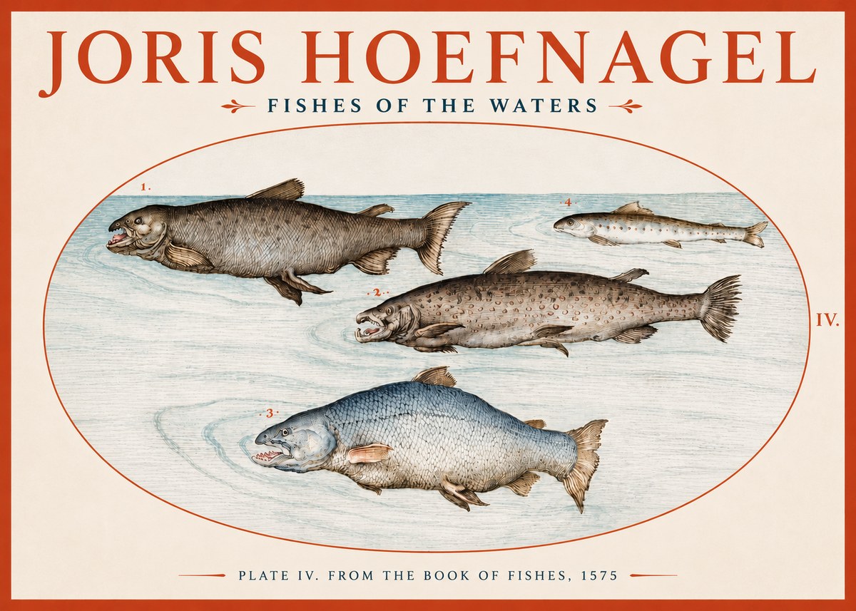 Joris Hoefnagel Fishes of the Waters I No4 - Juliste