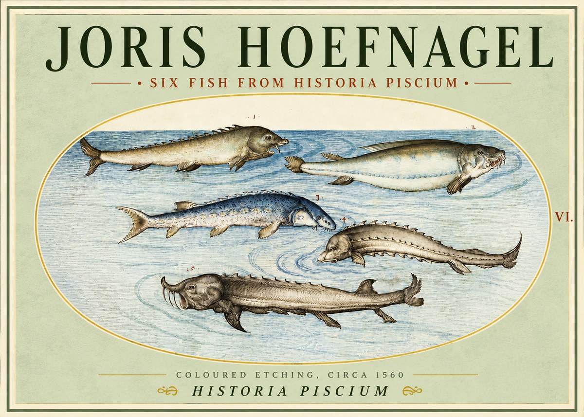 Joris Hoefnagel Fishes of Northern Waters No5 - Juliste