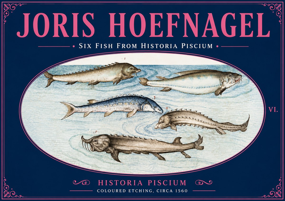 Joris Hoefnagel Fishes of Northern Waters No6 - Juliste