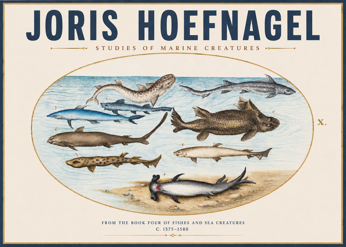 Joris Hoefnagel Studies of Marine Creatures No3 - Juliste