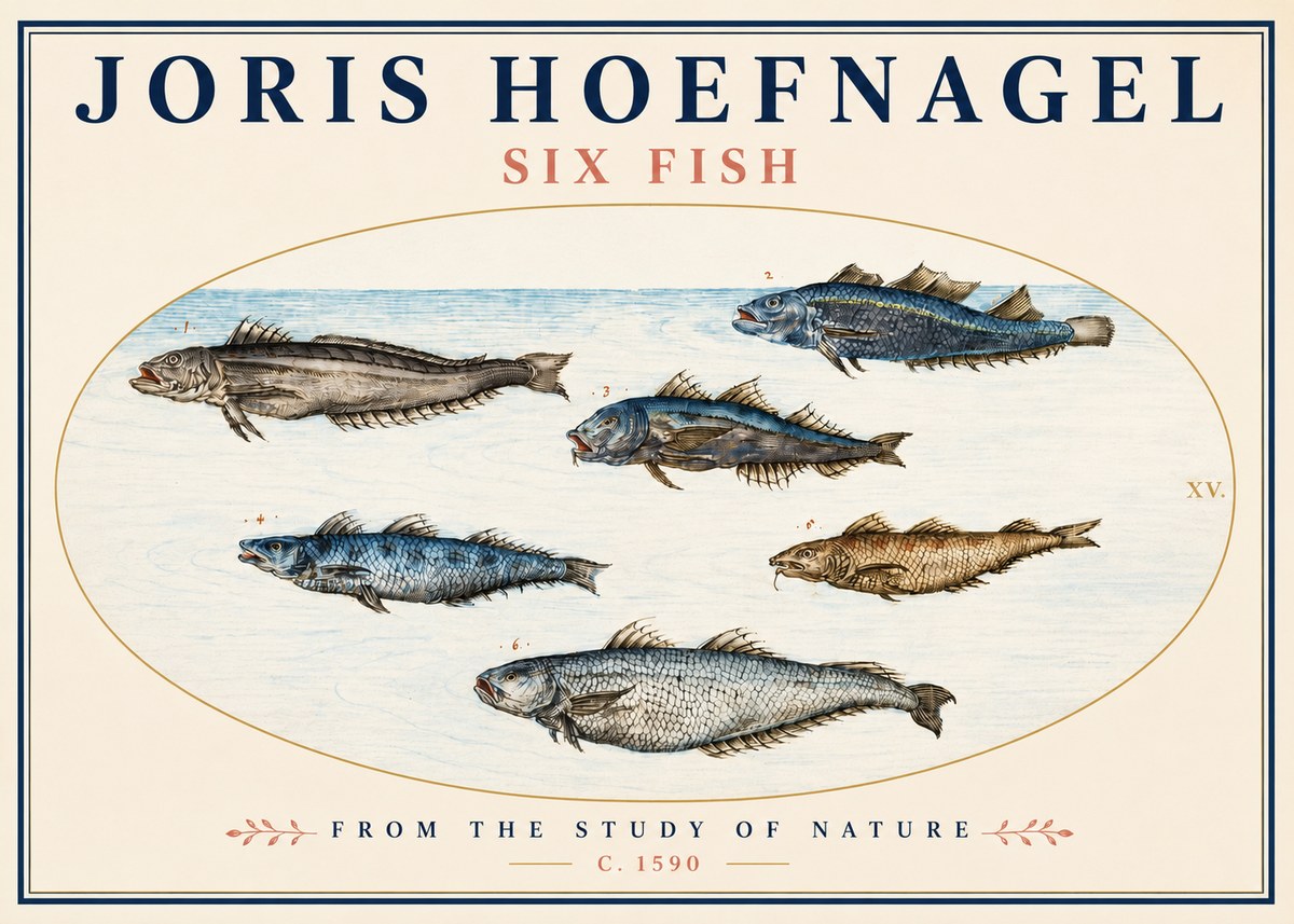 Joris Hoefnagel Six Fish No3 - Juliste