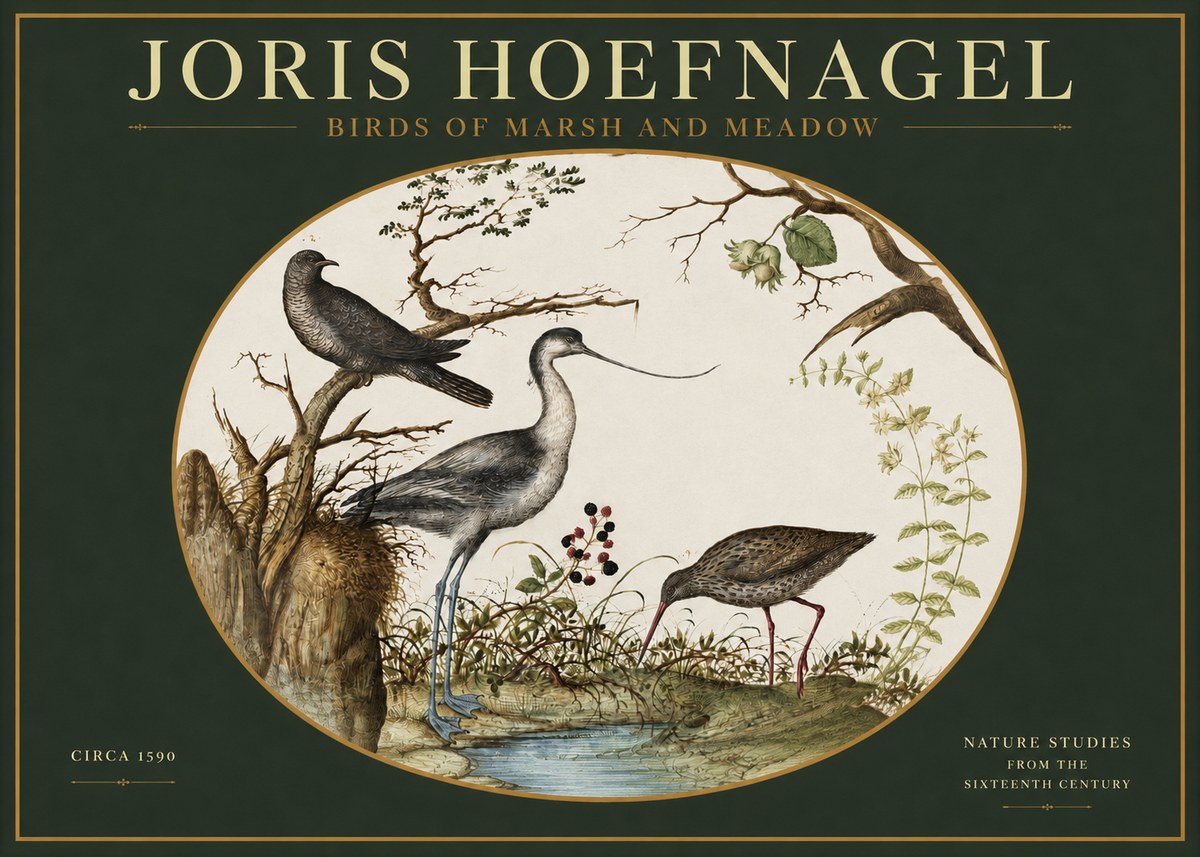 Joris Hoefnagel Birds of Marsh and Meadow No2 - Juliste
