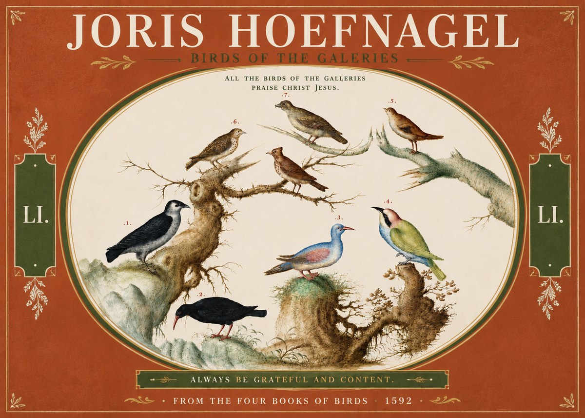 Joris Hoefnagel Birds of the Galeries No4 - Juliste