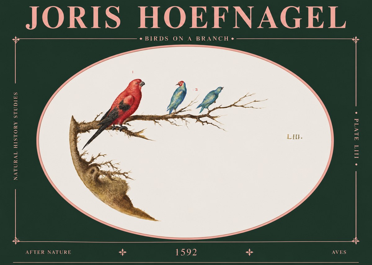 Joris Hoefnagel Birds on a Branch No6 - Juliste