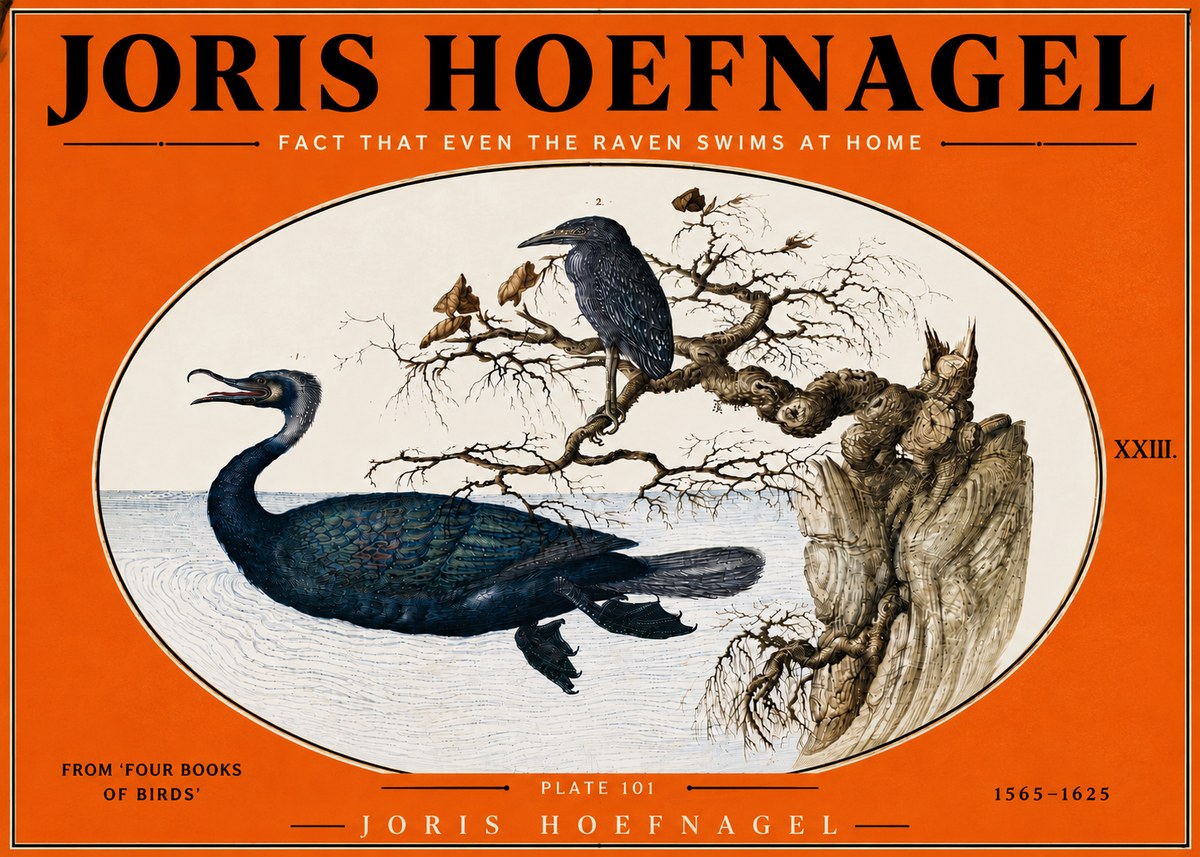 Joris Hoefnagel Fact That Even the Raven Swims at Home No6 - Juliste