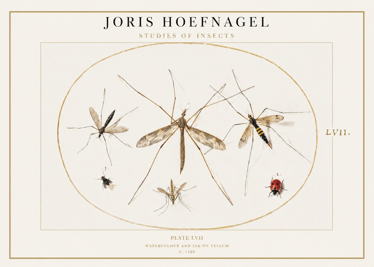 Joris Hoefnagel Studies of Insects II No1 - Juliste