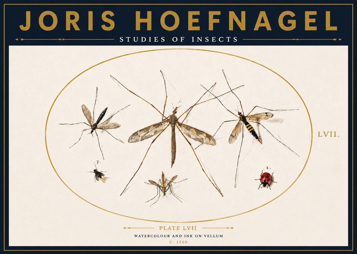 Joris Hoefnagel Studies of Insects II No4 - Juliste