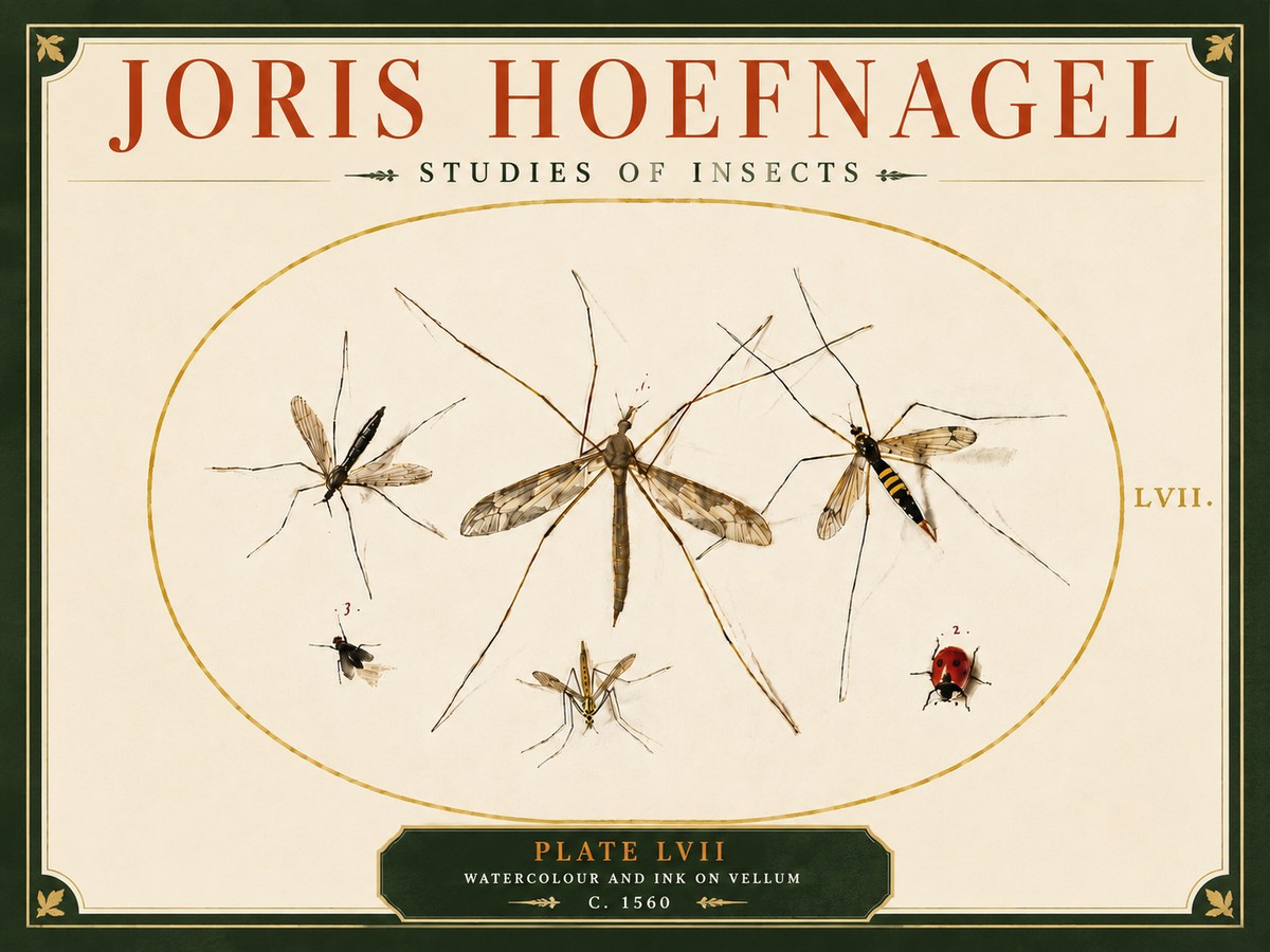 Joris Hoefnagel Studies of Insects II No6 - Juliste