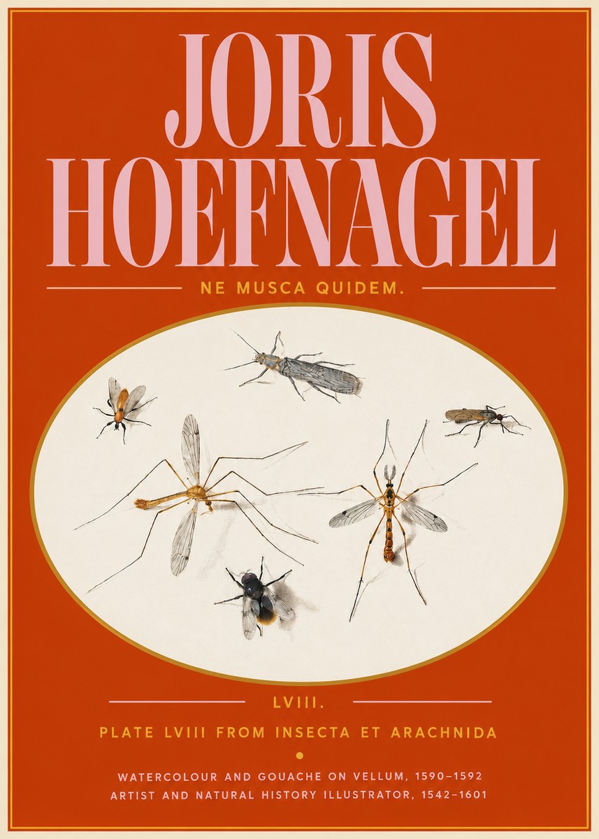 Joris Hoefnagel Plate Lviii from Insecta Et Arachnida No5 - Juliste