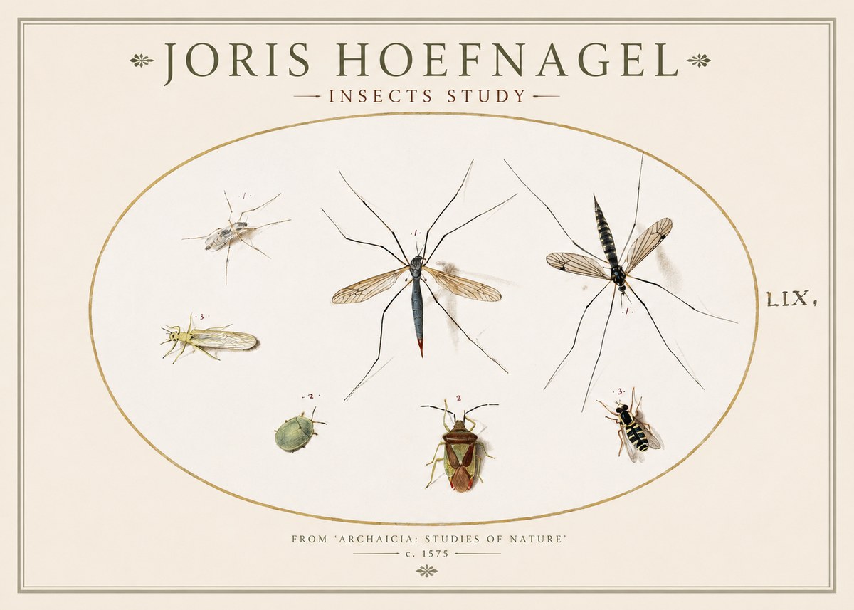 Joris Hoefnagel Insects Study I No1 - Juliste