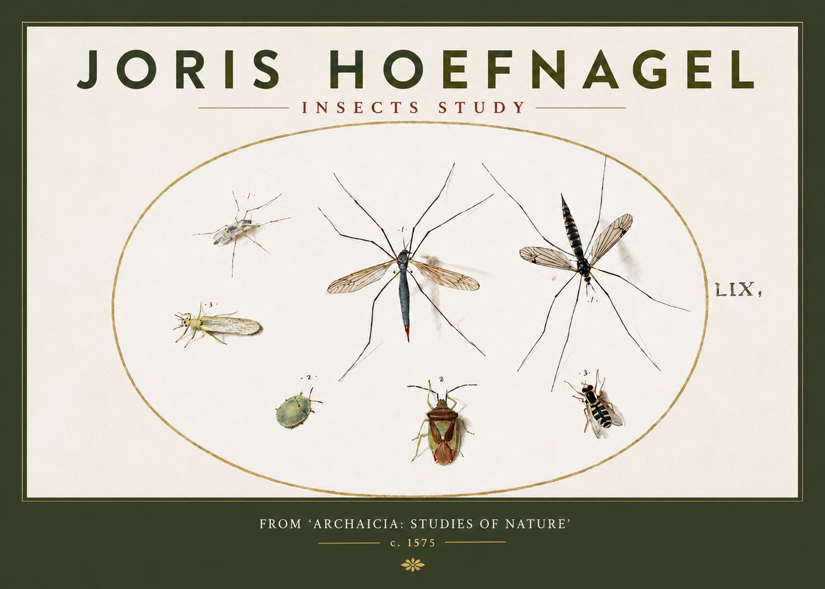 Joris Hoefnagel Insects Study I No3 - Juliste