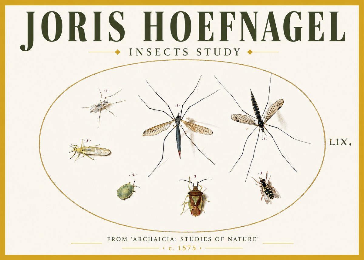 Joris Hoefnagel Insects Study I No5 - Juliste
