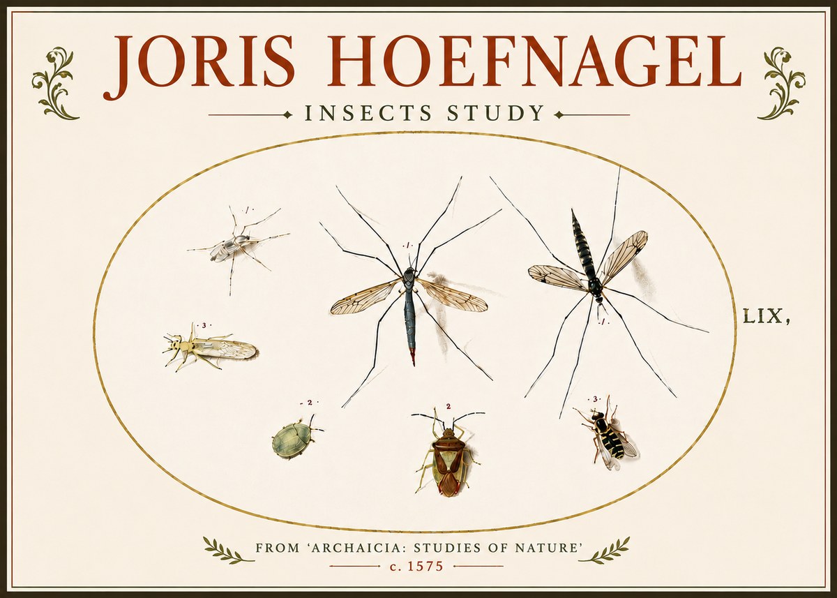 Joris Hoefnagel Insects Study I No6 - Juliste