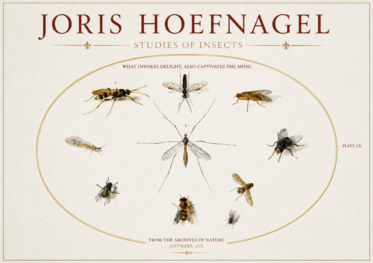 Joris Hoefnagel Studies of Insects III No3 - Juliste