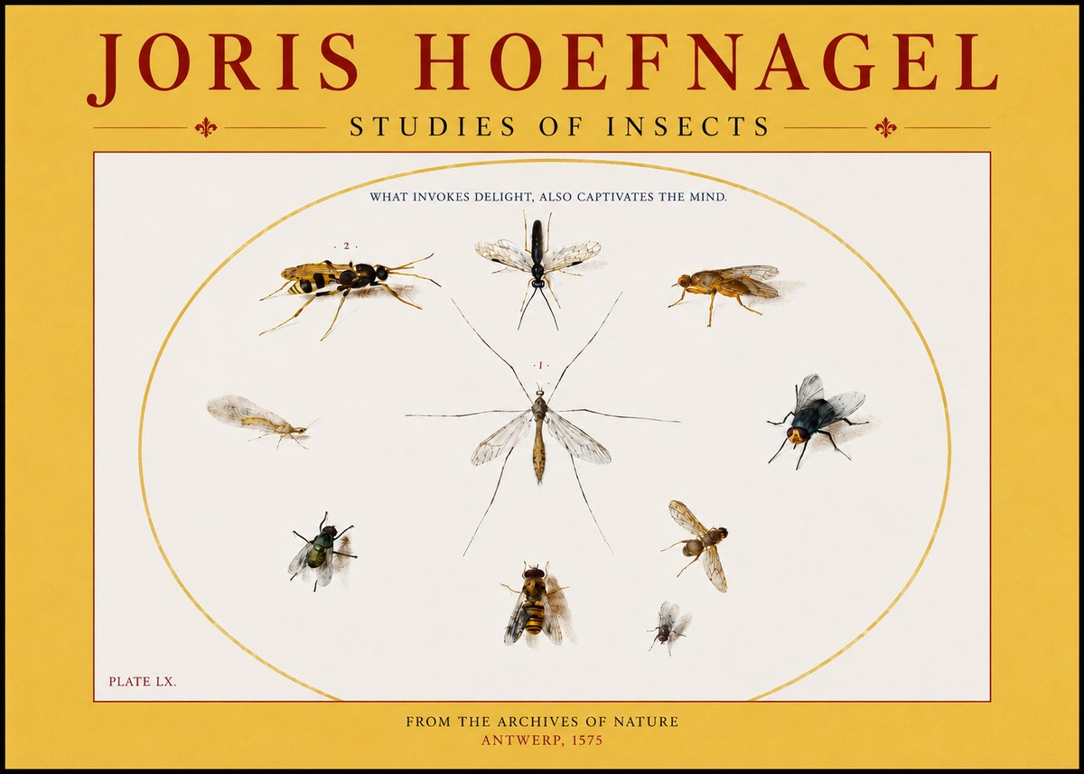 Joris Hoefnagel Studies of Insects III No4 - Juliste