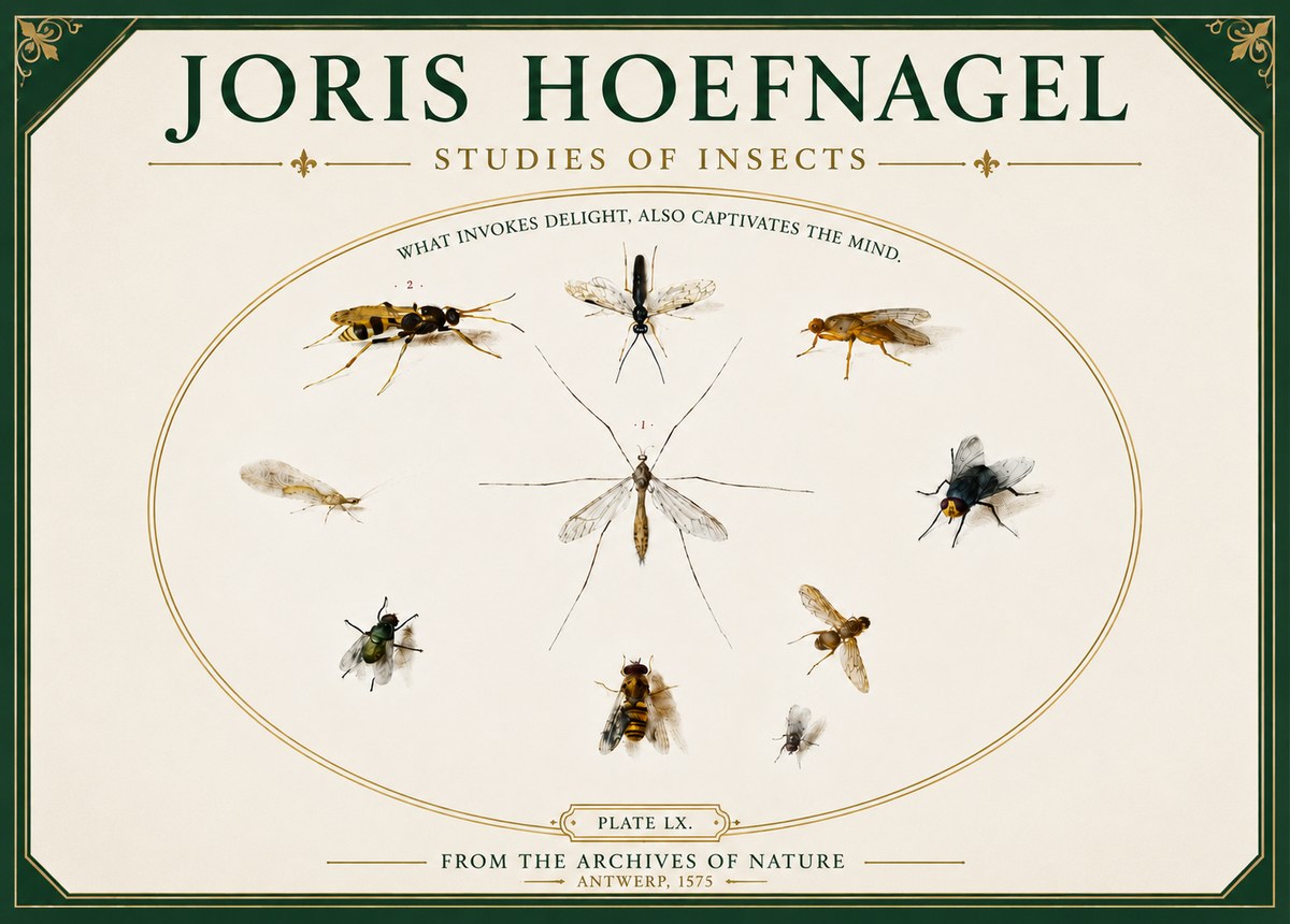 Joris Hoefnagel Studies of Insects III No5 - Juliste