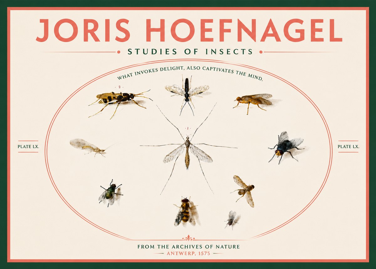 Joris Hoefnagel Studies of Insects III No6 - Juliste