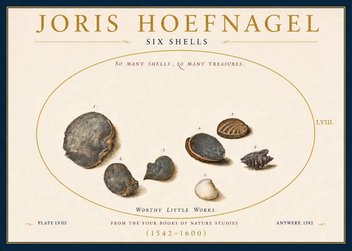 Joris Hoefnagel Six Shells No3 - Juliste