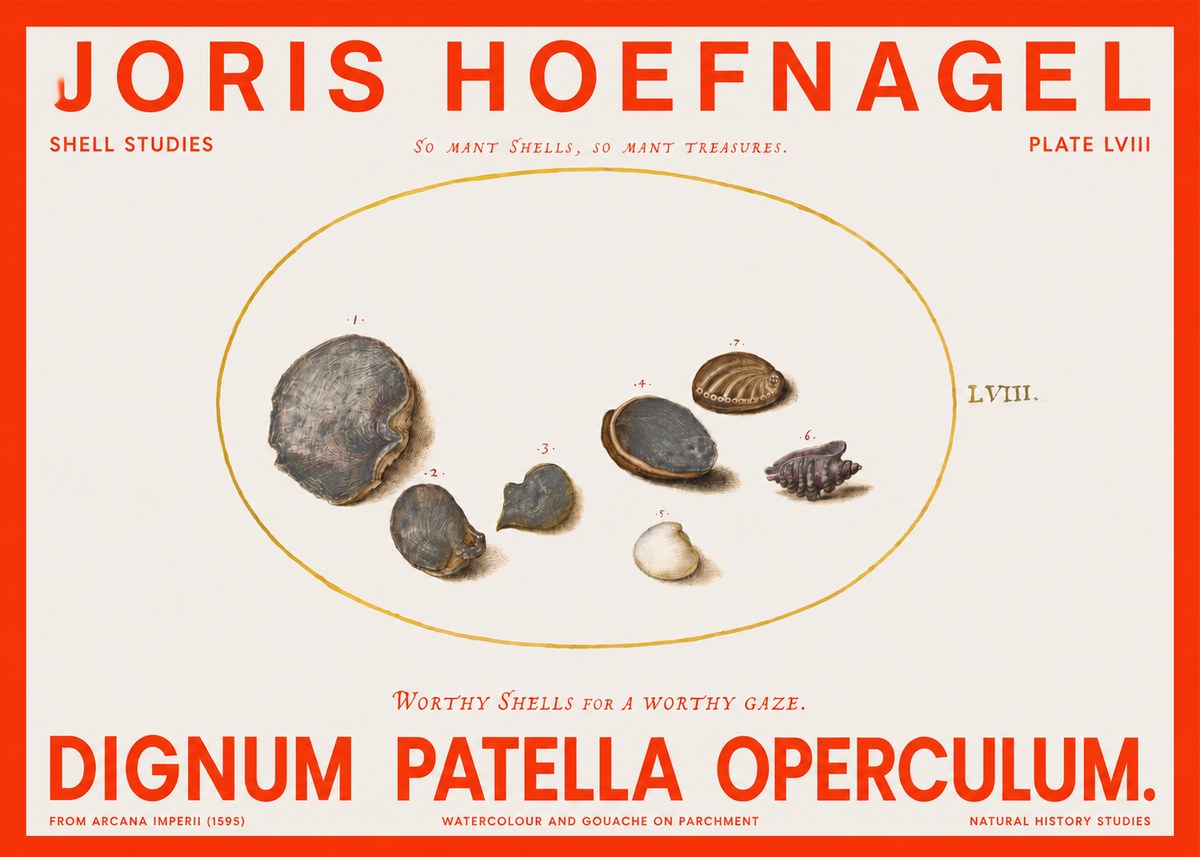 Joris Hoefnagel Six Shells No6 - Juliste