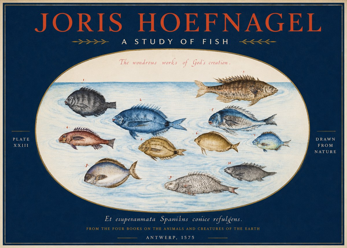 Joris Hoefnagel A Study of Fish No2 - Juliste