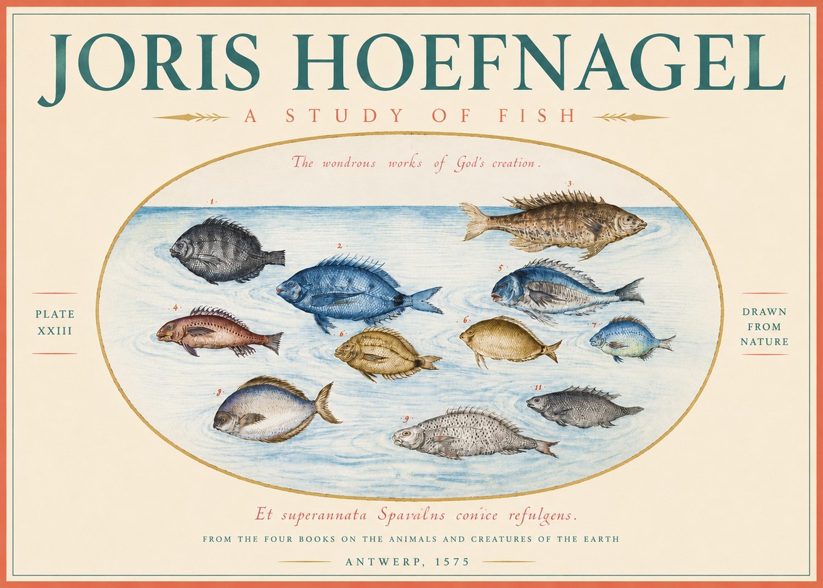 Joris Hoefnagel A Study of Fish No3 - Juliste