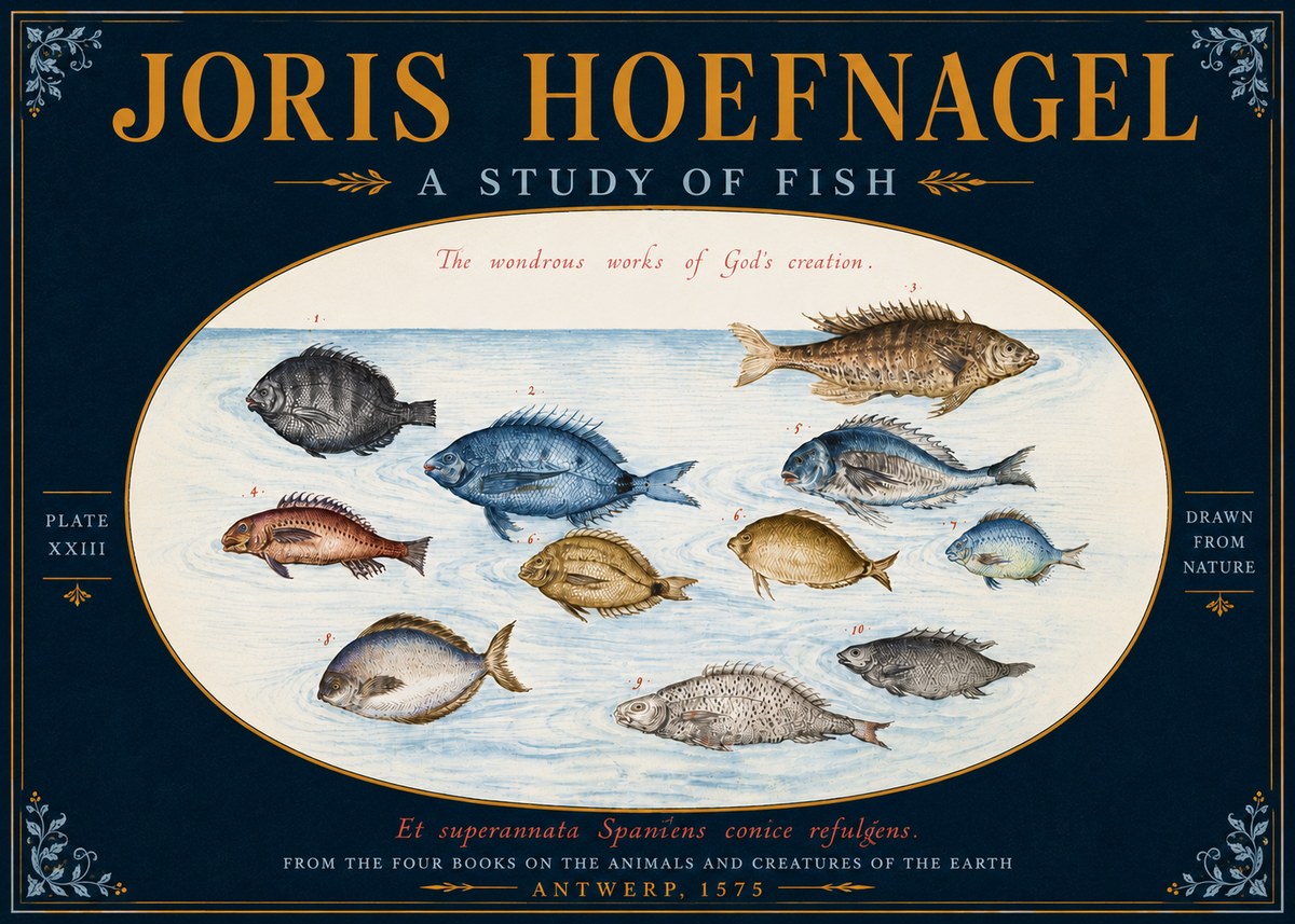 Joris Hoefnagel A Study of Fish No5 - Juliste