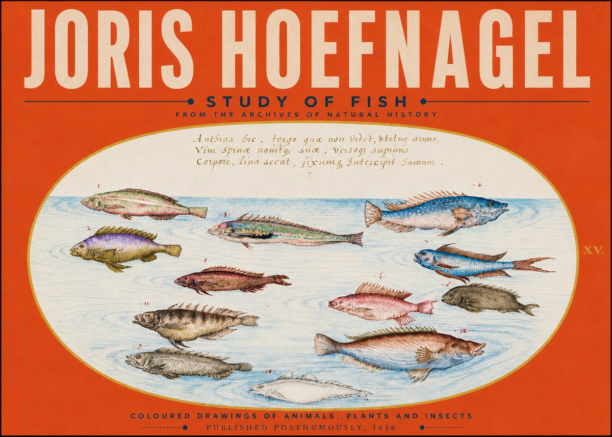 Joris Hoefnagel Study of Fish No5 - Juliste