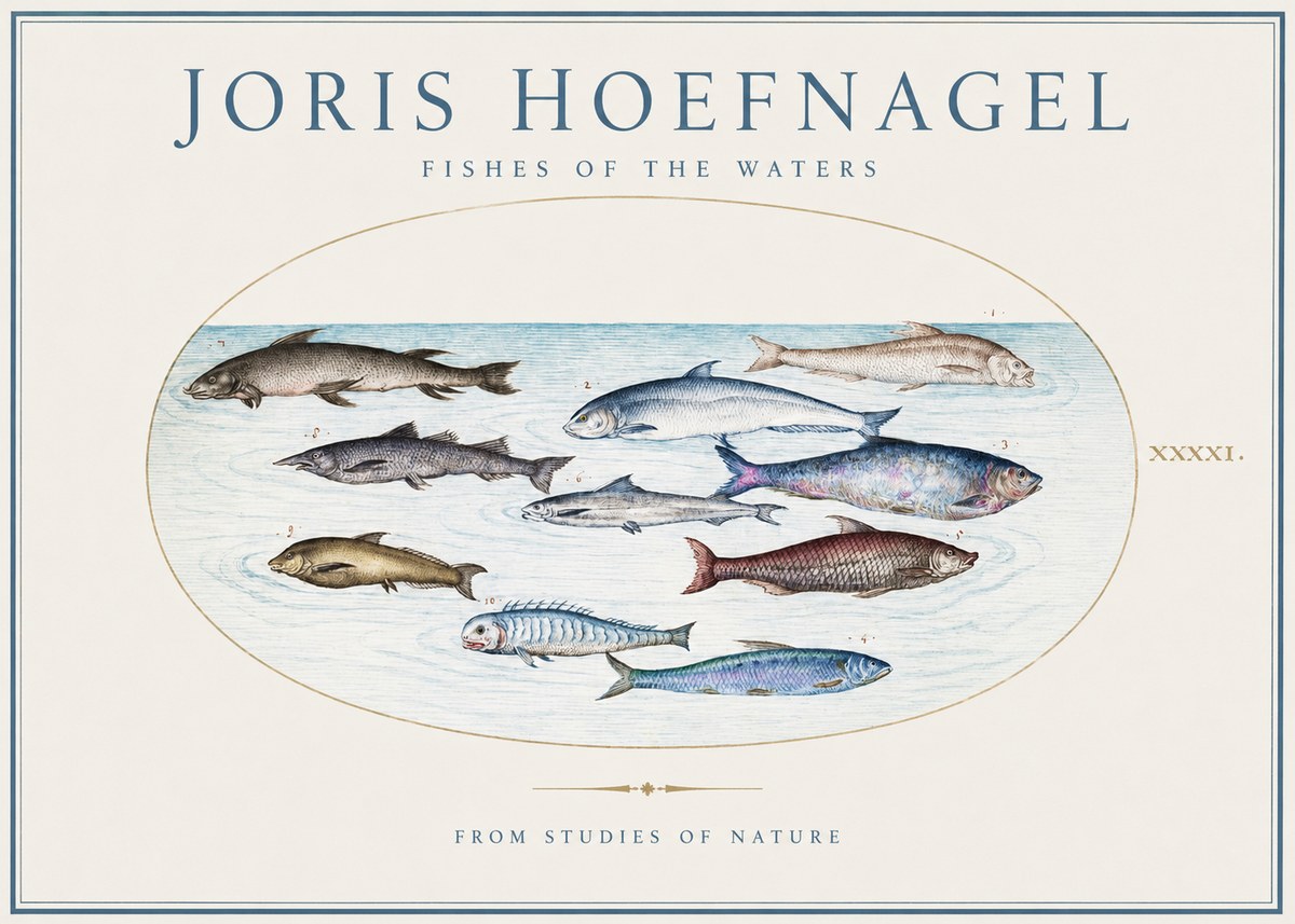 Joris Hoefnagel Fishes of the Waters II No1 - Juliste