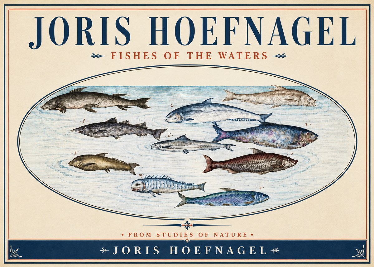 Joris Hoefnagel Fishes of the Waters II No4 - Juliste
