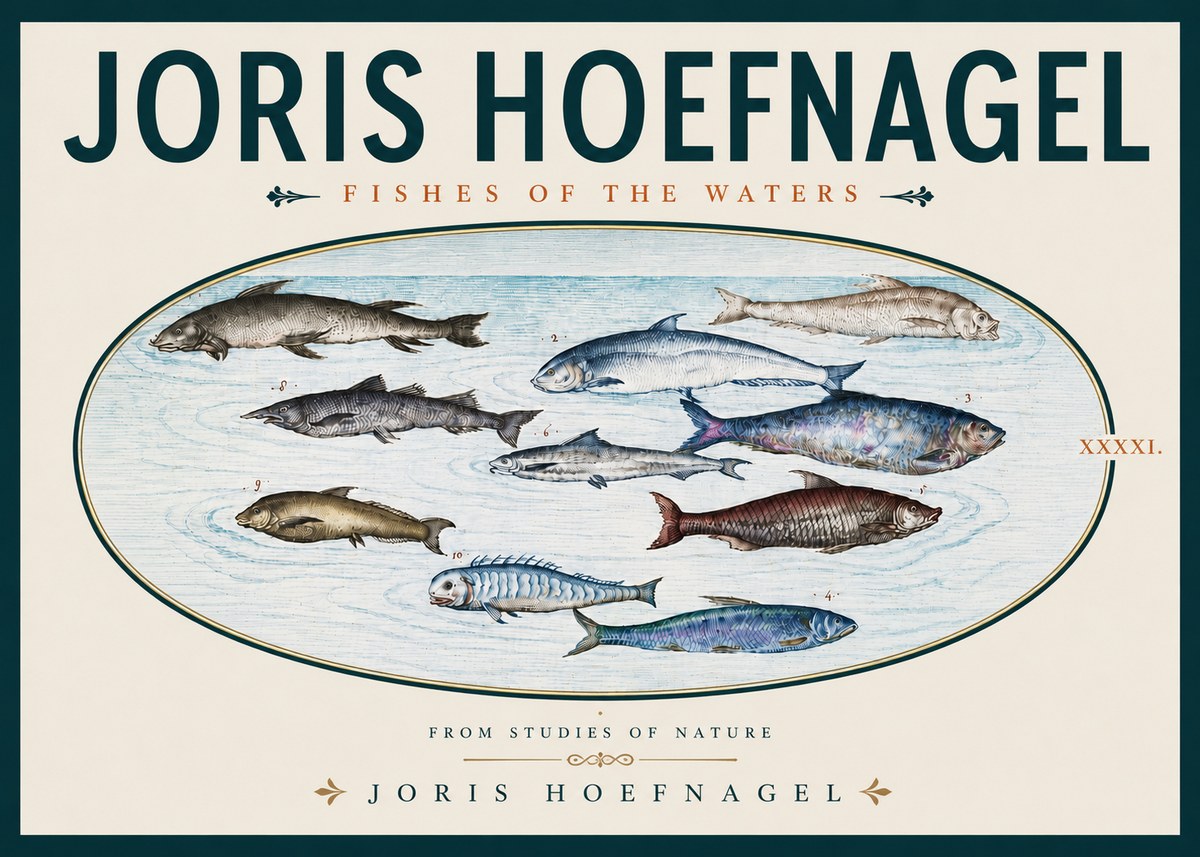 Joris Hoefnagel Fishes of the Waters II No5 - Juliste