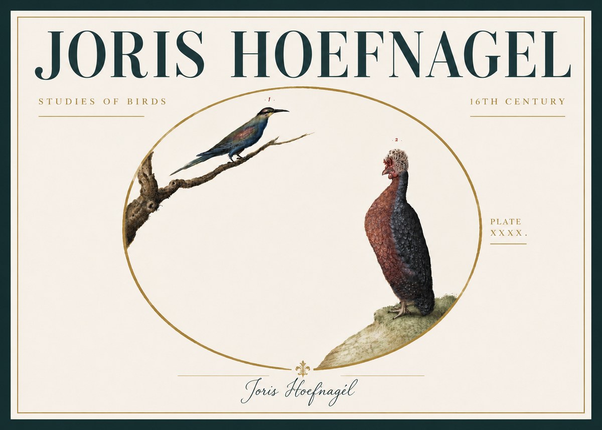 Joris Hoefnagel Studies of Birds I No6 - Juliste