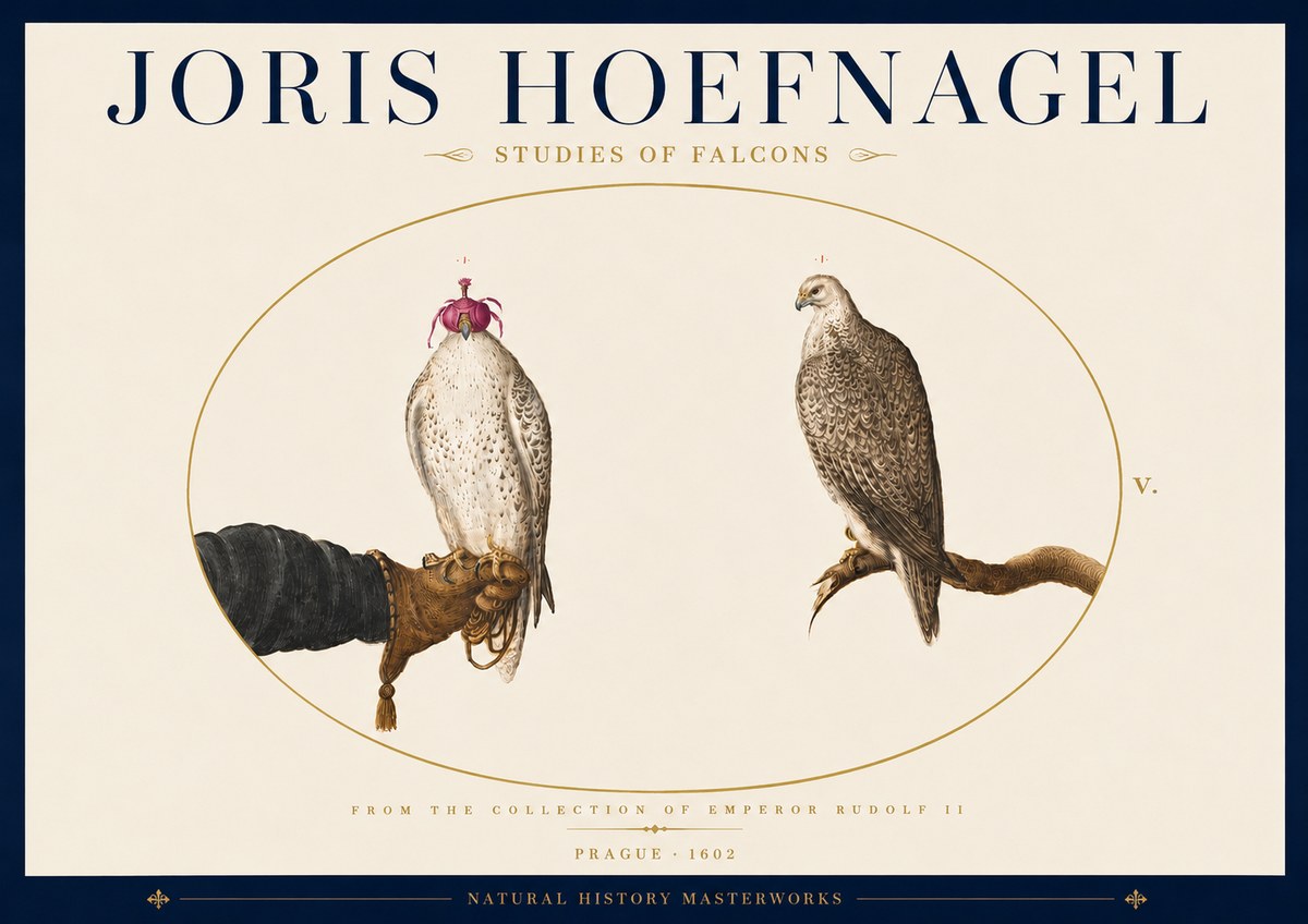 Joris Hoefnagel Studies of Falcons No5 - Juliste