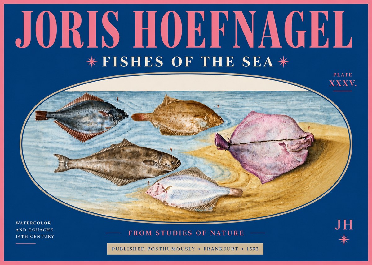 Joris Hoefnagel Fishes of the Sea II No4 - Juliste