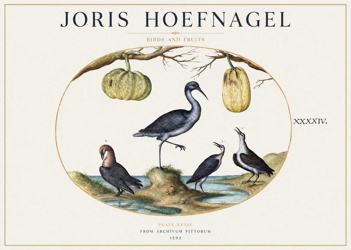 Joris Hoefnagel Birds and Fruits No1 - Juliste