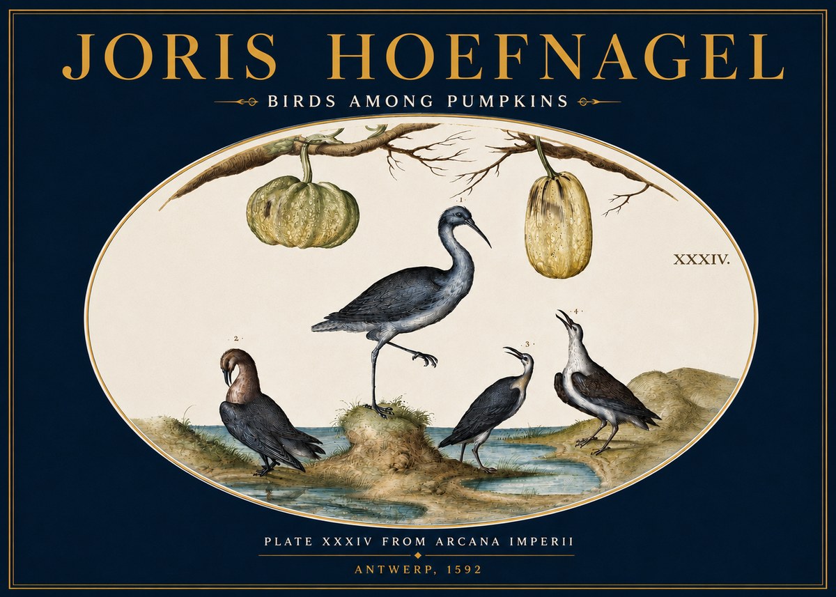 Joris Hoefnagel Birds and Fruits No5 - Juliste
