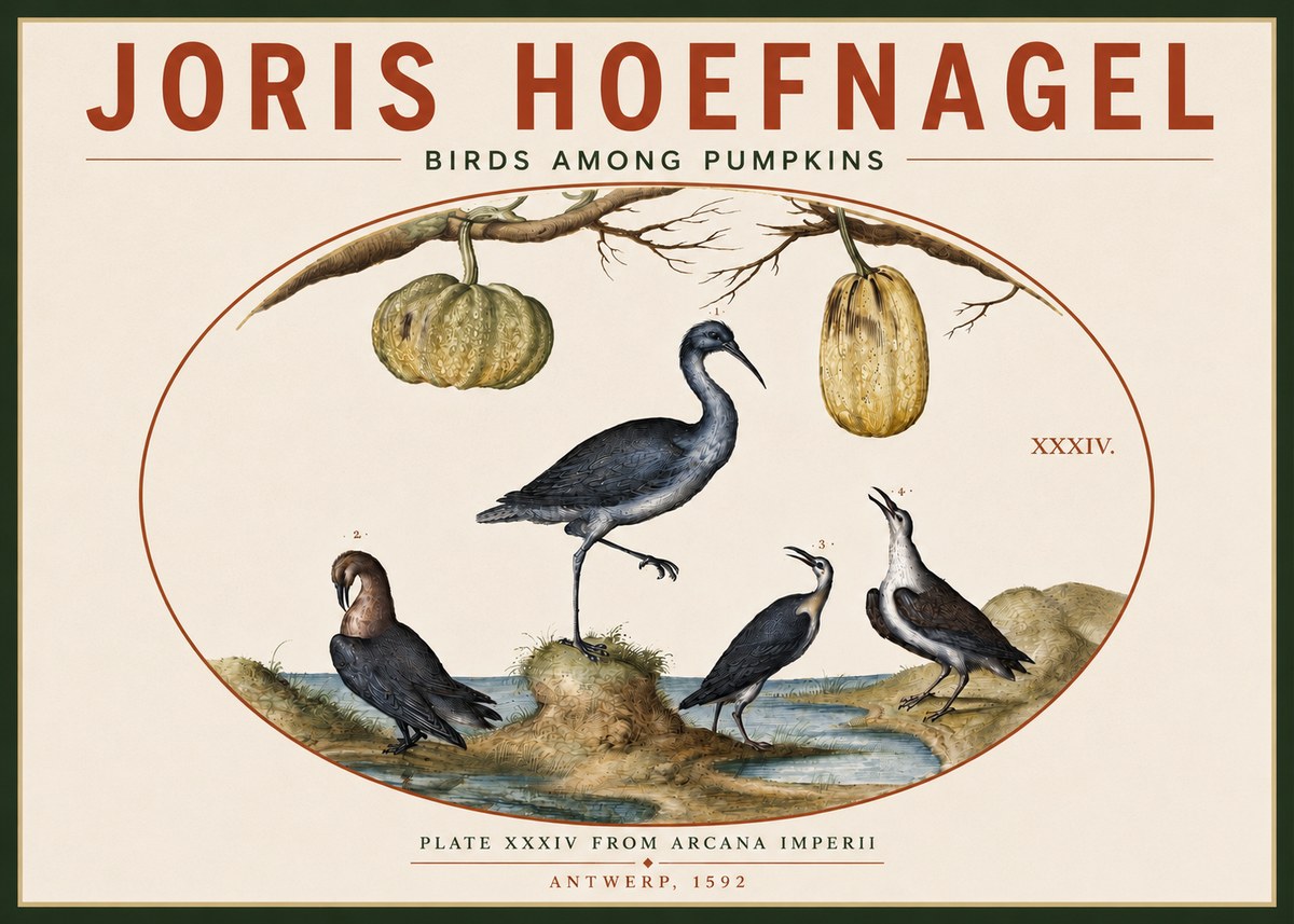 Joris Hoefnagel Birds and Fruits No6 - Juliste