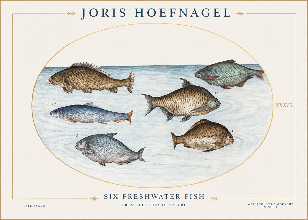 Joris Hoefnagel Six Freshwater Fish No1 - Juliste