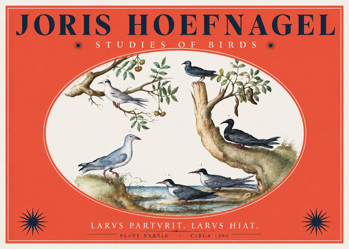 Joris Hoefnagel Studies of Birds II No2 - Juliste