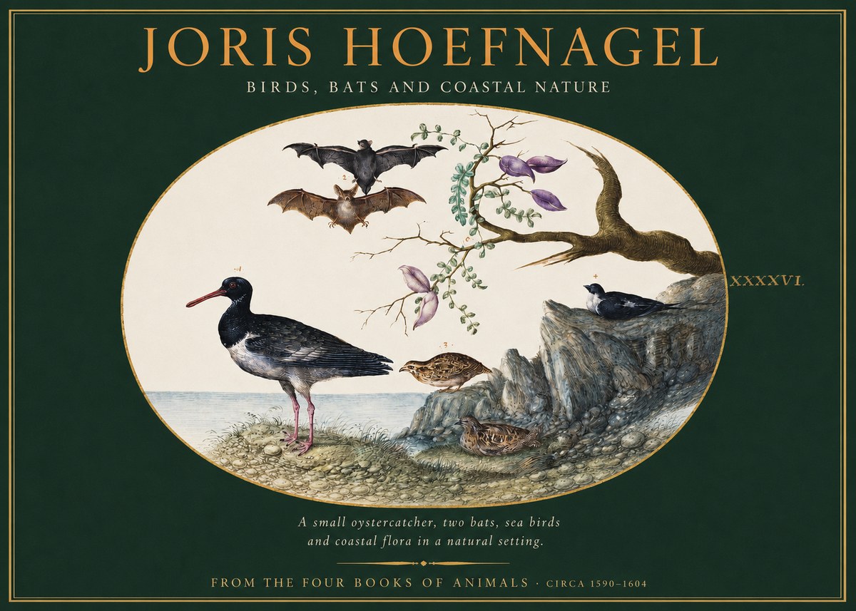 Joris Hoefnagel Birds, Bats and Coastal Nature No2 - Juliste