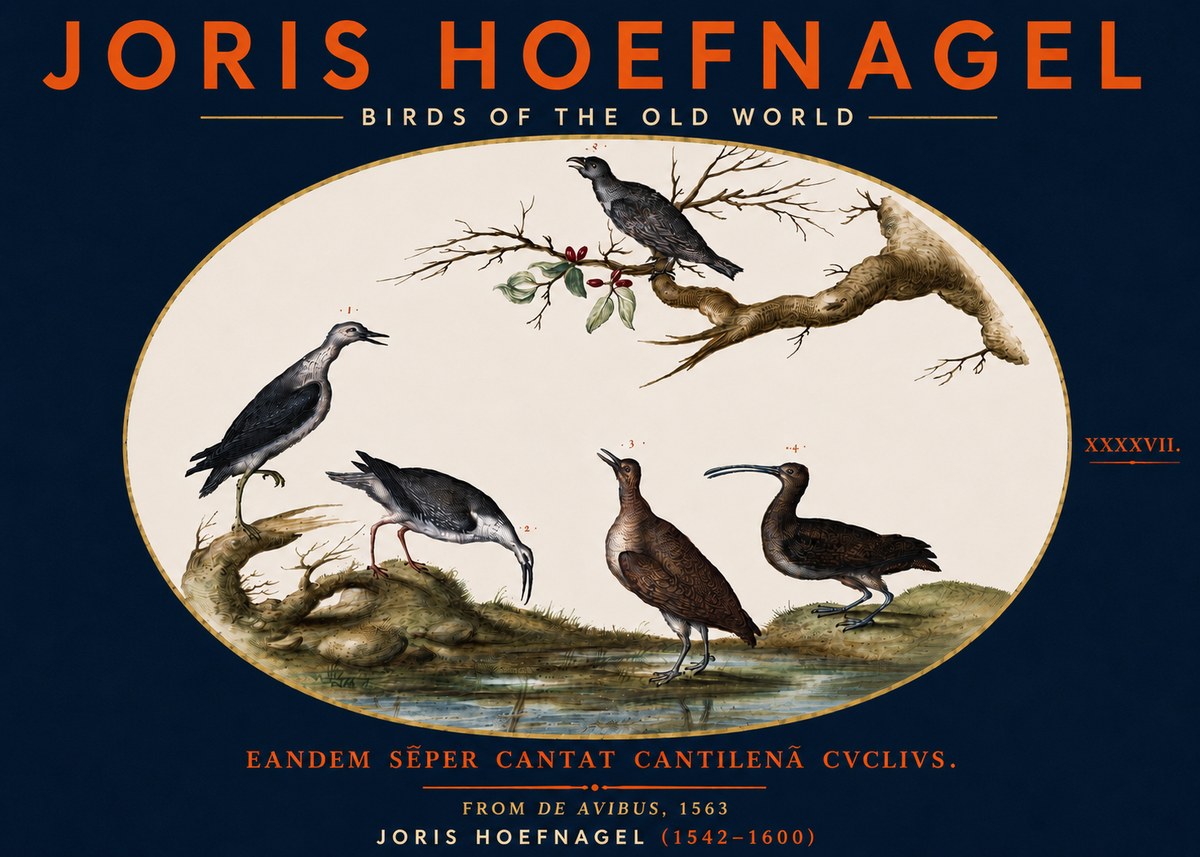 Joris Hoefnagel Birds of the Old World No5 - Juliste