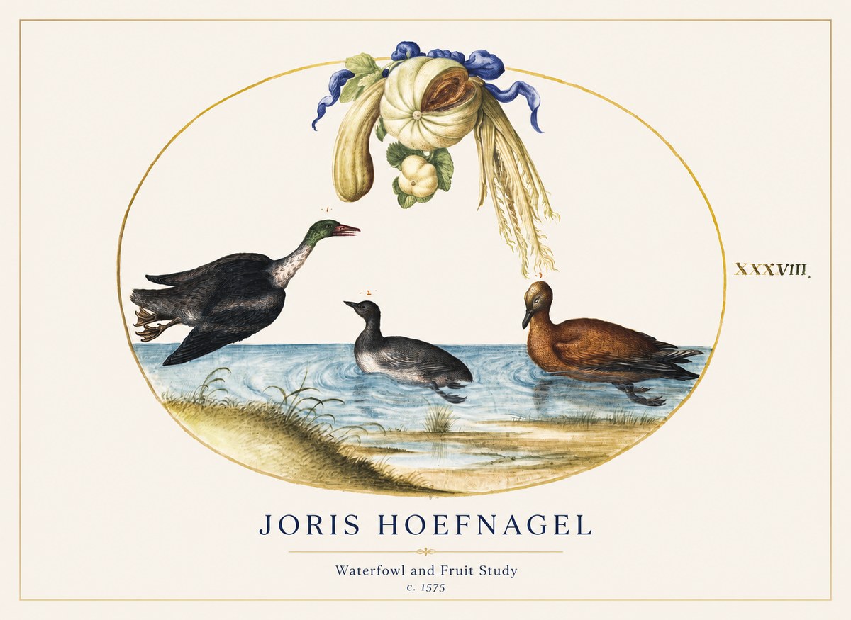 Joris Hoefnagel Waterfowl and Fruit Study No1 - Juliste
