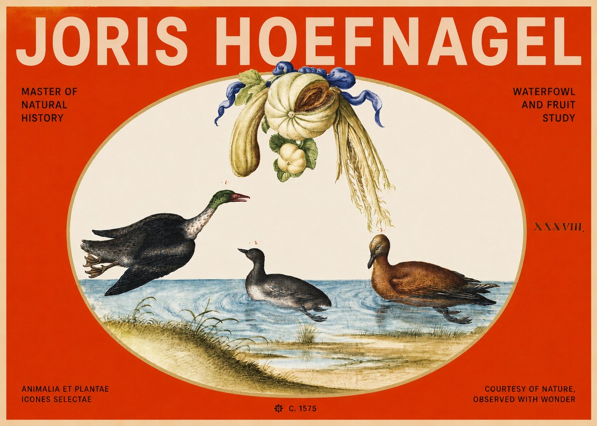 Joris Hoefnagel Waterfowl and Fruit Study No2 - Juliste
