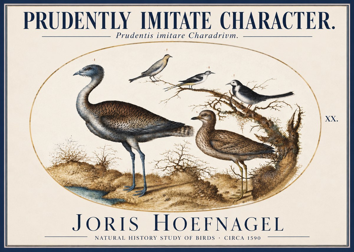 Joris Hoefnagel Prudently Imitate Character. No4 - Juliste