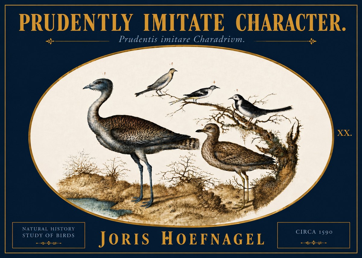 Joris Hoefnagel Prudently Imitate Character. No5 - Juliste