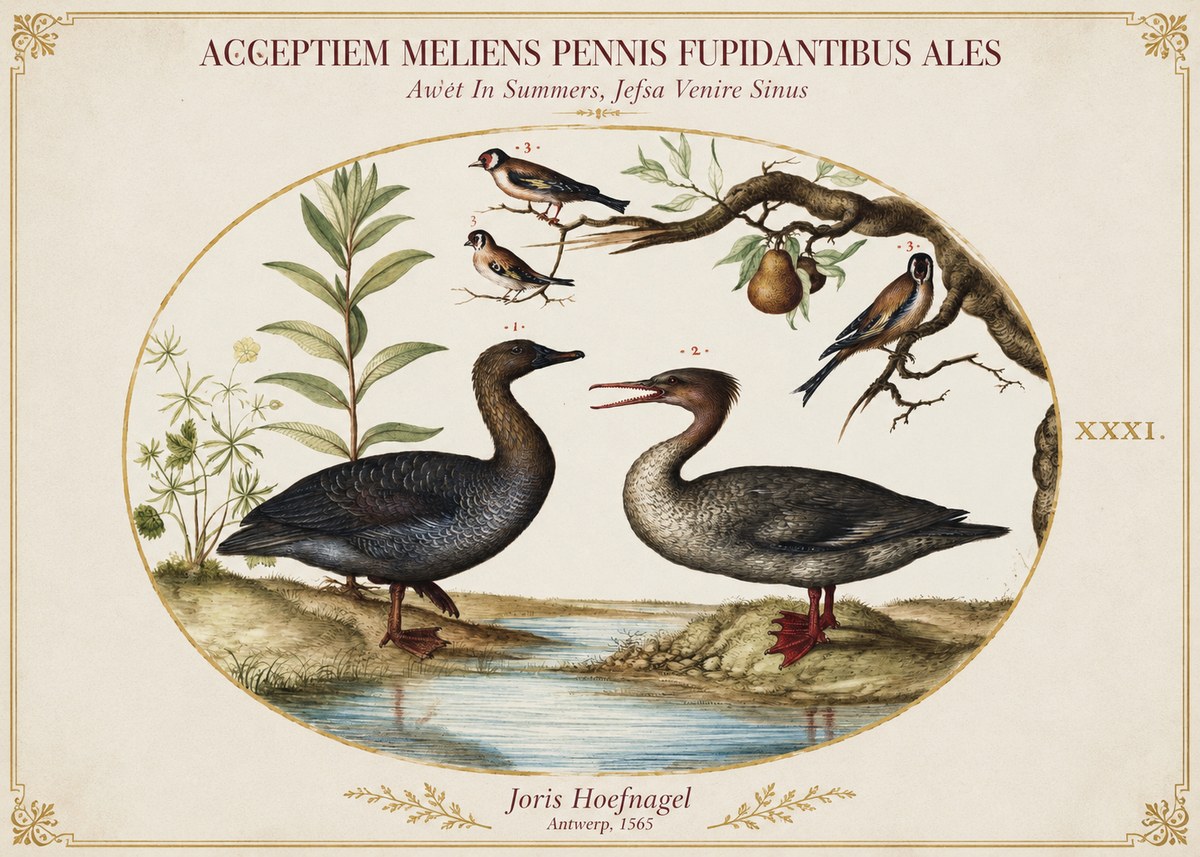 Joris Hoefnagel Acceptiem Meliens Pennis Fupidantibus Ales No1 - Juliste