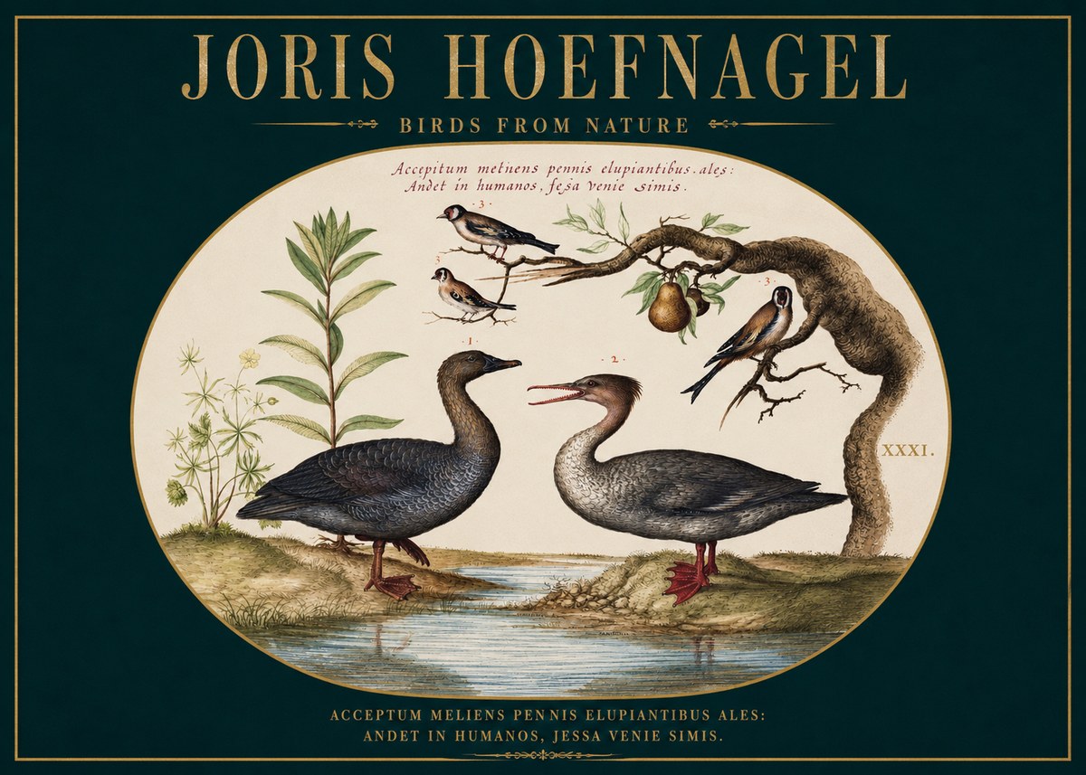 Joris Hoefnagel Acceptiem Meliens Pennis Fupidantibus Ales No3 - Juliste