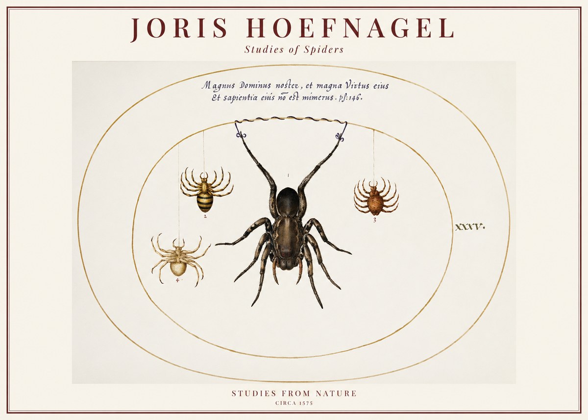 Joris Hoefnagel Study of Spiders No6 - Juliste